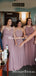 Mismatched Dusty Purple Chiffon A-line Long Cheap Bridesmaid Dresses, BDS0080