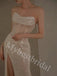 Sexy Strapless Sleeveless Side slit Sheath Long Prom Dress,PDS1060