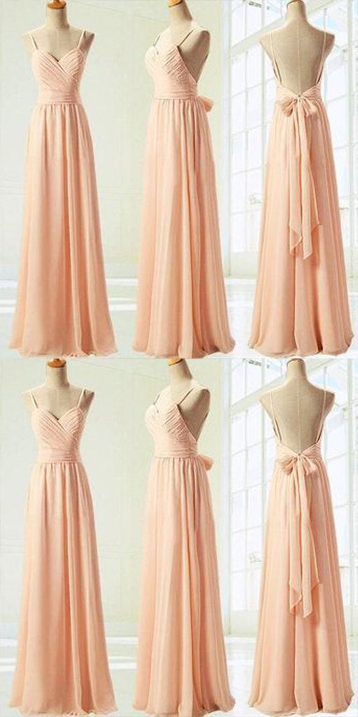 Sweet Heart Backless Pink Chiffon Bridesmaid Dresses,Cheap Bridesmaid Dresses,WGY0359