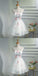 Cute A-line Organza White Sleeveless Lace-up Short Homecoming Dress ,BDY0162