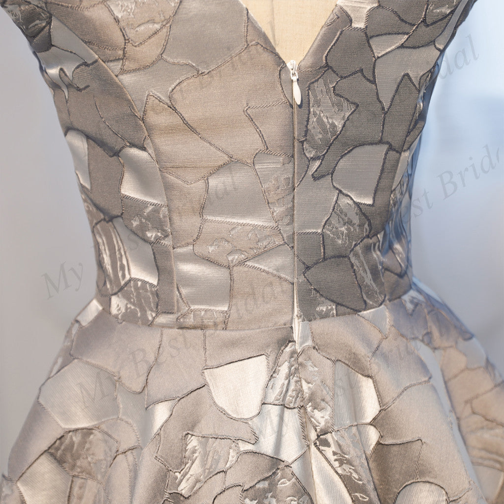 Stunning Satin V-neck Short A-line Homecoming Dress With Bow-knot,BDY0161