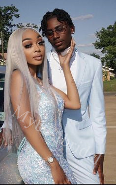 Sexy V-neck Sleeveless Side slit Sheath Long Prom Dress,PDS1070