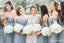 New Arrival Off-The-Shoulder Dusty Blue Tulle A-line Long Cheap Bridesmaid Dresses, BDS0069