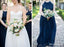 Mismatched Charming Blue Chiffon A-line Long Cheap Bridesmaid Dresses, BDS0070