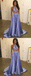 Two Piece Beaded Purple Satin Prom Dresses ,Cheap Prom Dresses,PDY0428
