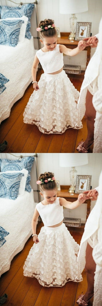 Cheap White Two Piece Lace Little Girl Dresses ,Flower Girl Dresses ,FGY0178