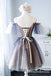 Unique Sparkly Off the Shoulder Short A-line Cheap Homecoming Dresses, TYP0067