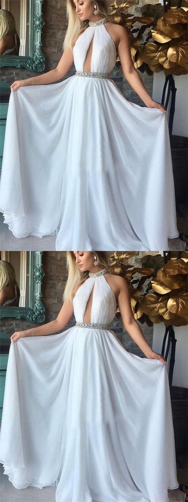 Halter Prom Dresses, Beaded Prom Dresses, Sexy A-line Prom Dresses, Prom Dresses, BG0424