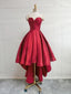 Simple Cute Dark Red High low Cheap Homecoing Dresses 2018, BDY0227
