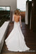 Long Sleeves Round Neck Ivory Side Slit Lace Appliqued Mermaid Long Cheap Wedding Dresses, WDS0003