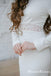Charming Elegant Bateau Long Sleevees Sheath Wedding Dresses With Appliqued Waist, TYP0095