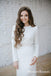 Charming Elegant Bateau Long Sleevees Sheath Wedding Dresses With Appliqued Waist, TYP0095