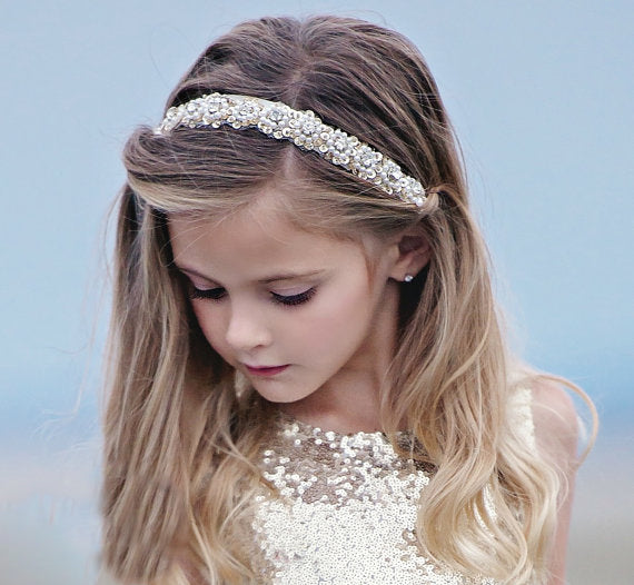 Ivory Tulle & Gold Sequin Flower Girl Dresses,Cheap Flower Girl Dresses ,FGY0164