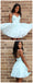 A-Line Spaghetti Straps Mint Lace Homecoming Dress ,Short Prom Dresses,BDY0365