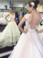 Lace Cap Sleeves See Through Organza Skirt A-line Wedding Dresses Online, WDY0236