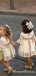 Cute Round Neck Half-Sleeve Lace A-line Long Cheap Flower Girl Dresses, FGS0010