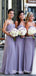 New Arrival Sweetheart Levander Chiffon A-line Long Cheap Bridesmaid Dresses, BDS0067