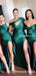 Mismatched Green Satin Long Cheap Wedding Party Bridemaid Dresses, BDS0013