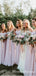 Charming Simple Pink Chiffon A-line Long Cheap Floor-Length Bridesmaid Dresses, BDS0037