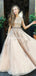 Cap Sleeves Lace Applique A-line Evening Prom Dresses, Evening Party Prom Dresses, PDS0076