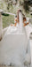 Simple Off-The-Shoulder White A-line Long Cheap Wedding Dresses, WDS0050