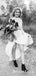 Two Piece Round Neck Long Sleeves Lace A-line Chiffon Long Cheap Wedding Dresses, WDS0011