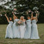 V-neck Pleats A-line Elegant Simple Pretty Long Bridesmaid Dresses,BDS0232