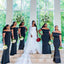 Simple Off-shoulder Mermaid Elegant Pretty Long Bridesmaid Dresses, BDS0243