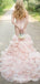 Sweetheart Pink Organza Mermaid Long Cheap Wedding Dresses, WDS0027