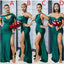 Mismatched Emerald Green Mermaid Long Bridesmaid Dresses,BDS0176