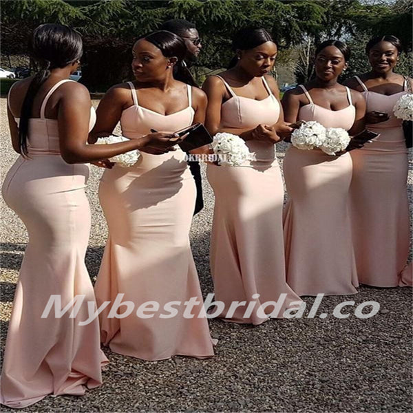 Mermaid Spaghetti straps Elegant Simple Pretty Long Bridesmaid Dresses,BDS0209