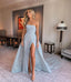 Sexy Strapless Sleeveless Side slit A-line Prom Dresses,PDS1021