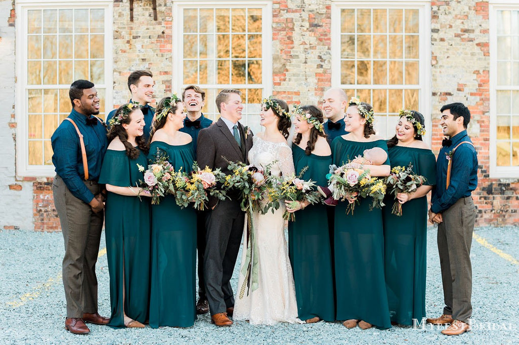 New Arrival Chrming Elegant Off-The-Shoulder Sleeveless A-line Chiffon Long Cheap Bridesmaid Dresses, BDS0005