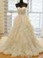 Strapless Organza A-line Ruffle Custom Wedding Dresses Online, WDY0227