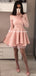 Off-the-Shoulder Long Sleeves Black Tulle Homecoming Dress,Short Prom Dresses,BDY0344