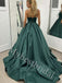 Elegant Spaghetti straps V-neck A-line Prom Dresses,PDS0962