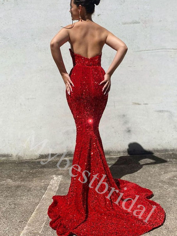 Sexy Sweetheart Sleeveless Mermaid Prom Dresses,PDS0973