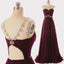 Scoop Neck Long Chiffon Prom Dresses Crystals Beaded Floor Length Party Dresses Custom Made Women Dresses,PDY0289