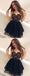 A-Line Spaghetti Straps Homecoming Dresses, Sweetheart Black Lace Homecoming Dresses,Short Prom Dresses,BDY0164
