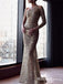 Gegorus One Shoulder Long Sleeves Sparkly Heavy Beading Mermaid Long Cheap Formal Prom Dresses, TYP0139