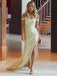 Off-The-Shoulder Yellow Mermaid Long Cheap Formal Evening Prom Dresses, PDS0070