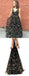 Floral Prom Dresses, A-line Prom Dresses, V-neck Prom Dresses, Long Prom Dresses,BG0415