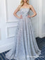 New Arrival Sparkly Sequin Strapless Sleeveless A-line Long Cheap Formal Evening Prom Dresses, TYP0140