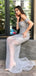 Sparkly Off-The-Shoulder Grey Heavy Beaded Mermaid Long Cheap Prom Dresses, PDS0103