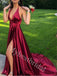 Elegant V-neck Spaghetti straps Sleeveless A-line Prom Dresses,PDS1012