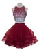 Sexy Open Back Two Pieces Red Homecoming Dresses 2018, BDY0242