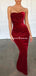 Sweetheart Red Vevert Mermaid Long Cheap Prom Dresses, PDS0089