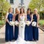 Halter Roayl Blue Chiffon Cheap Long Bridesmaid Dresses Online, WGY0224