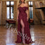 Elegant Strapless Off shoulder Side slit A-line Long Prom Dress,PDS1080
