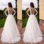 Princess A-Line V-Neck Tulle Ivory Long Sleeves Wedding Dresses,Dresses For Wedding Party ,WDY0163